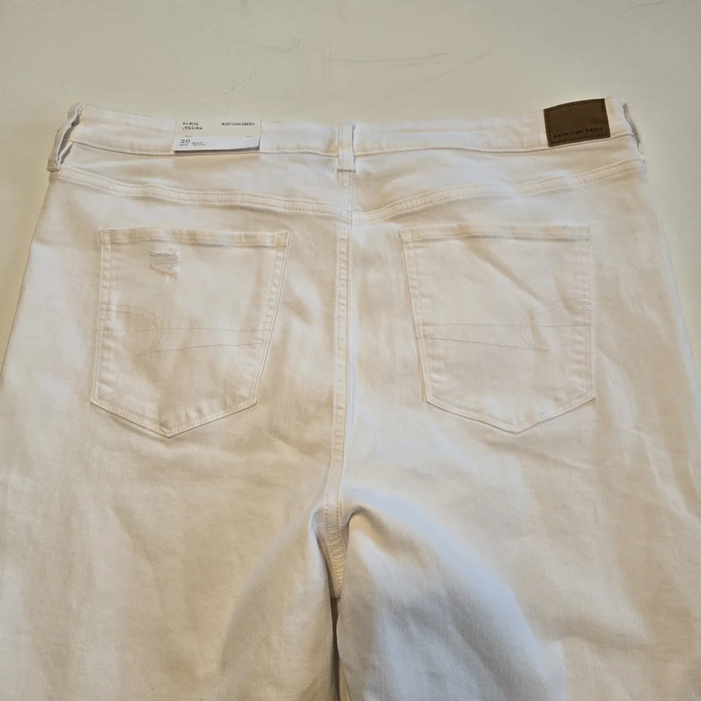American Eagle White Hi-Rise Jeggings Next‎ Level Stretch Womens Size 20